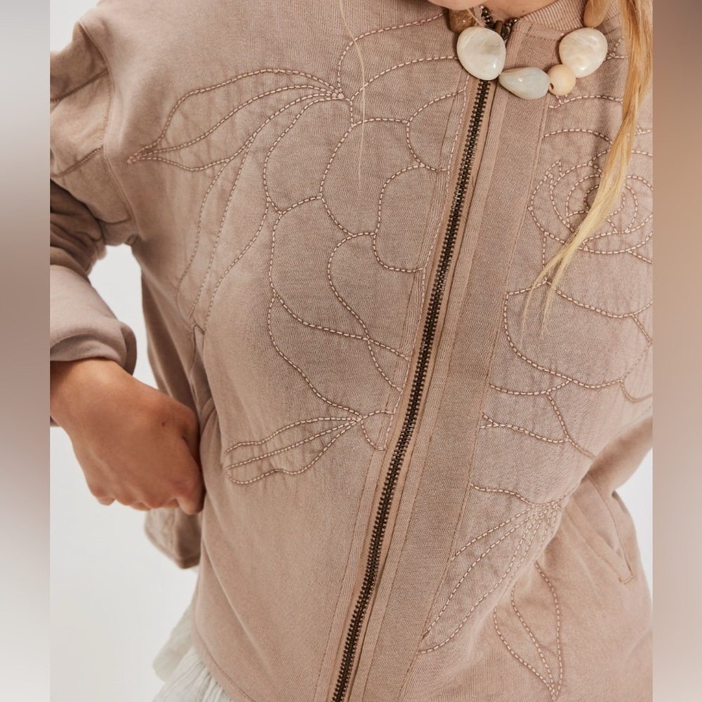 Free People Rose Zip Up Sweatshirt Jacket - Picture 5 of 6